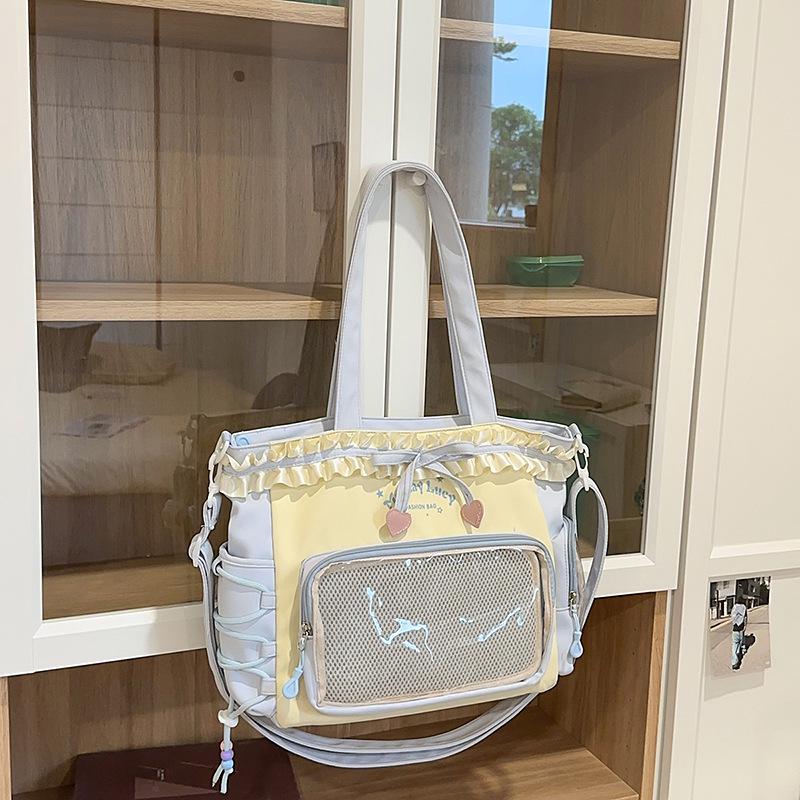 Wasserabweisender, verschleißfester Nylon-Rucksack im koreanischen Stil für High-School-Mädchen