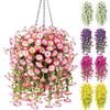 Realistic Hanging Plant Decor Outdoor Artificial Floral Arrangements Uv Resistant Artificial Hanging for Outdoor for Patio