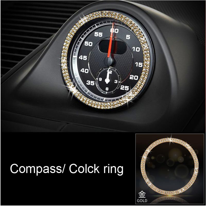 Car Styling Gold Steering Wheel Volume Ring Window Button Trim for Porsche  Panamera Cayenne Macan Car Interior