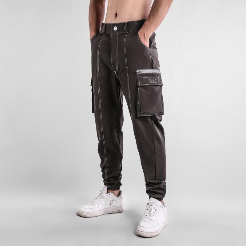 

Робочий одяг Спортивні штани Чоловічі на шнурку Штани з багатьма кишенями Повсякденні Довгі Спортивні штани Чоловічі Повсякденні Штани Одяг Робочі штани Штани для відпочинку XL темно-сірий