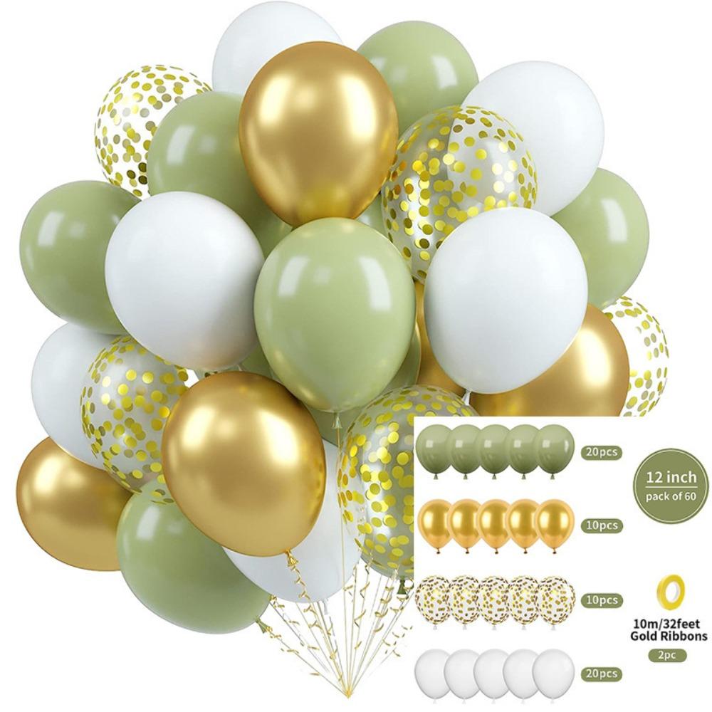 Party Balloon 12 Inch 60pcs Latex Balloon Set Birthday Party Opening Scene Props Metal Sequined Balloon