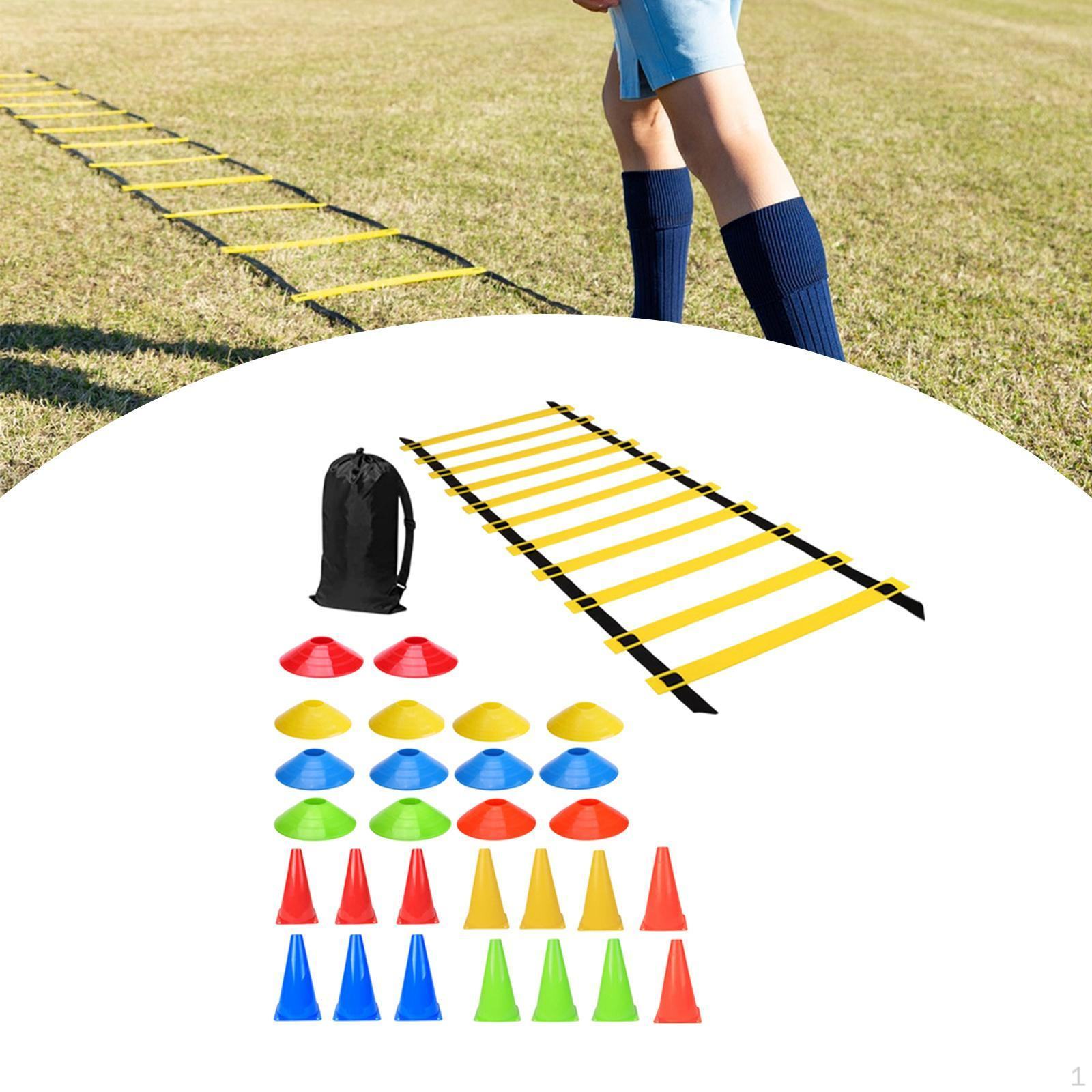 

Agility Ladder Speed Training Equipment Set, with Cones 30Pcs