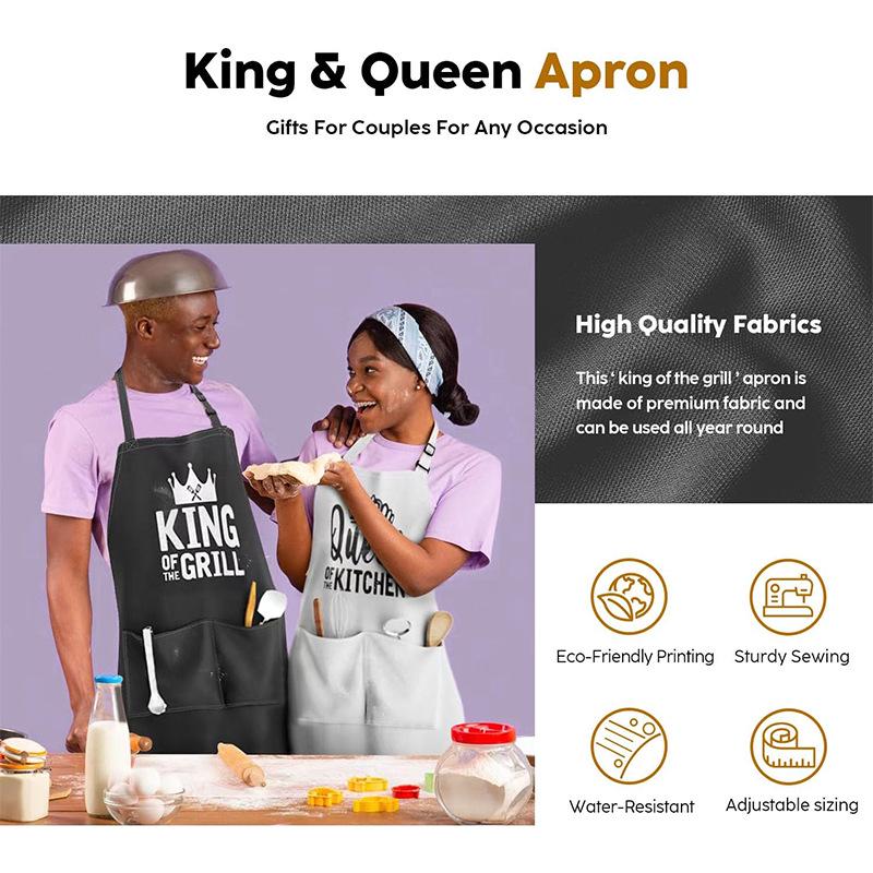 Letter Print Oil-Proof Apron for Kitchen and Restaurant