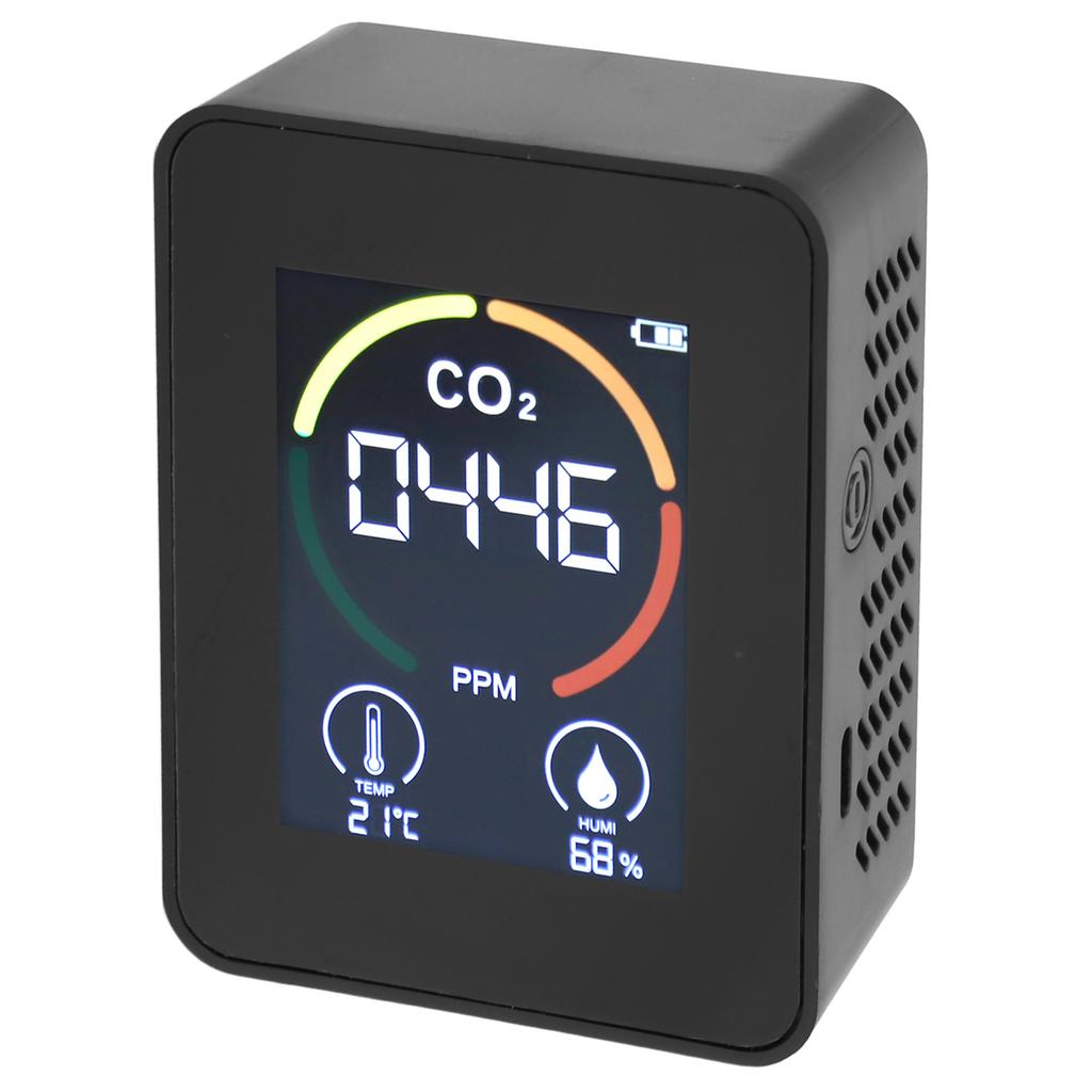 Air Quality Meter Colorful Display Portable Versatile CO2 Temperature Humidity Sensor Detector
