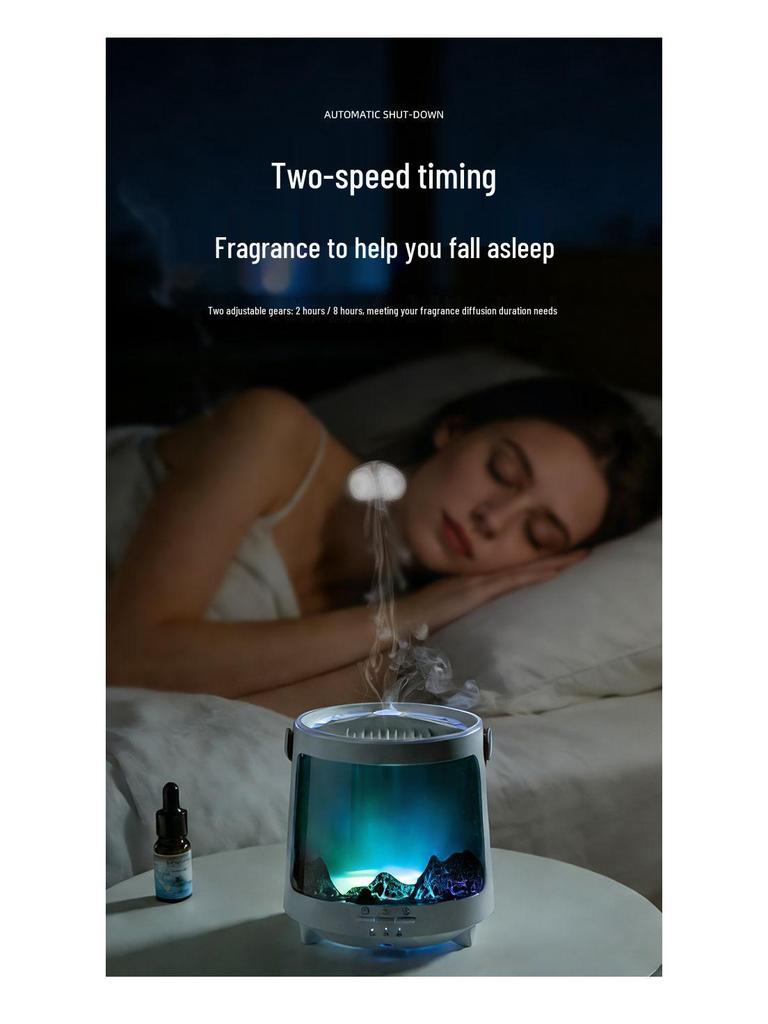 Aroma difuzér Aurora: Sedmibarevné světlo, Tichý zvlhčovač, Kroužkový ventilátor s medúzou, Difuzér vůně, Ideální dárek do ložnice