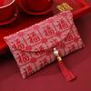 Kinesisk Stil Bröllop Röd Kuvert Traditionell Magnetisk Knäppning Lyckopengar Kuvert Hongbao Välsignelse Röd Ficka Födelsedag Firande