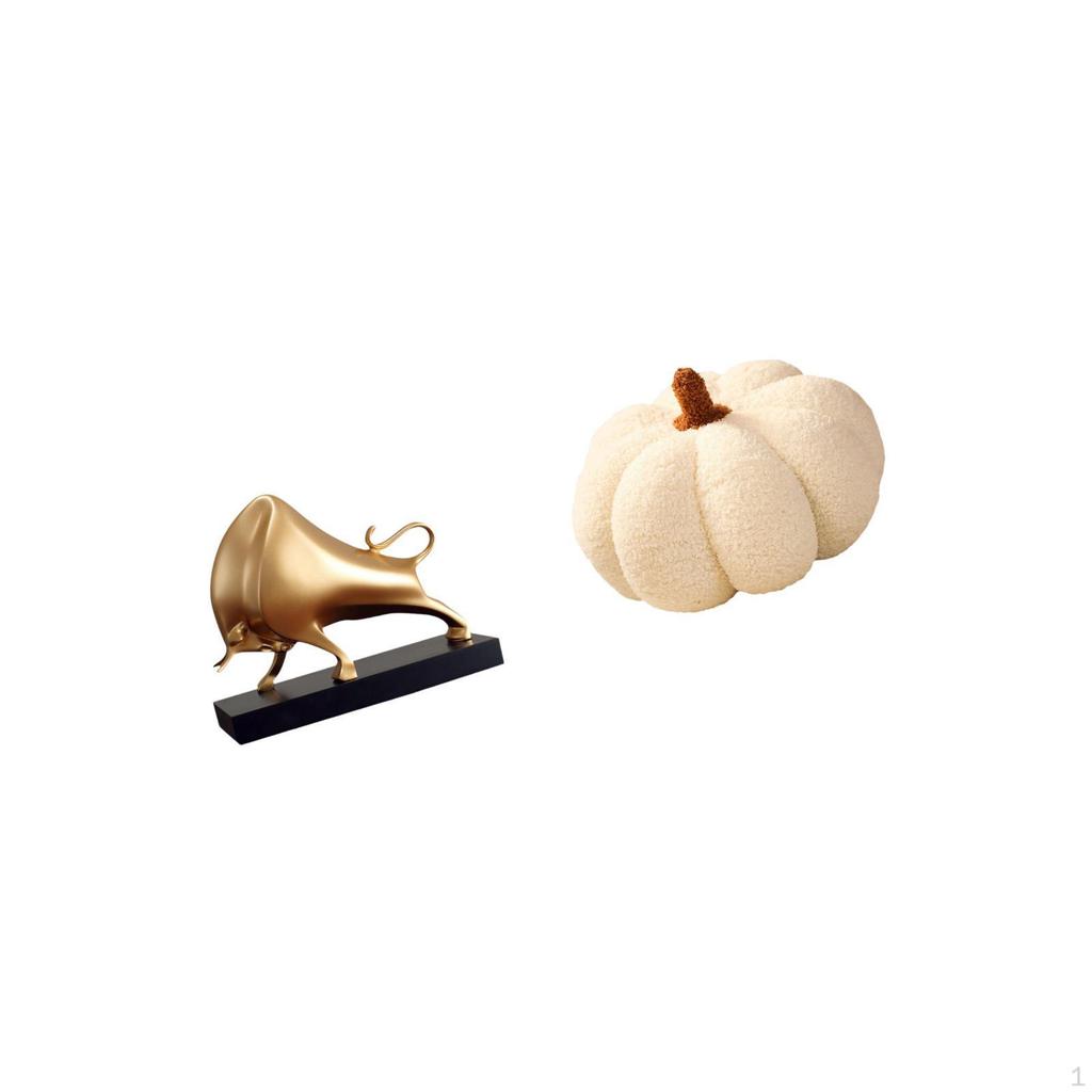 Abstract Ox Statue And Pumpkin Pillow Fusion for Decor Bedroom Living Room Desk Entrance Sofa
