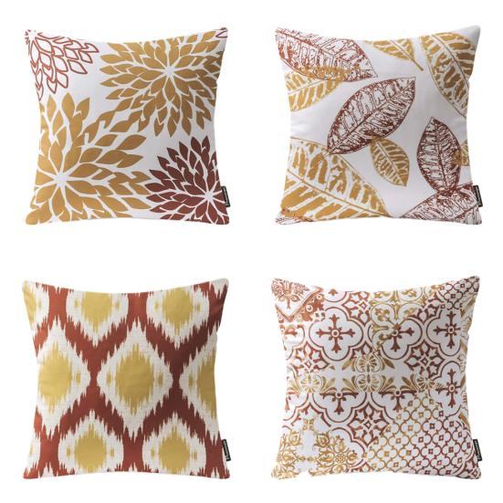 4ks Květina Leaf Throw Povlak na polštář Potah na polštář Rozkládací pohovka Auto Cafe Decoration