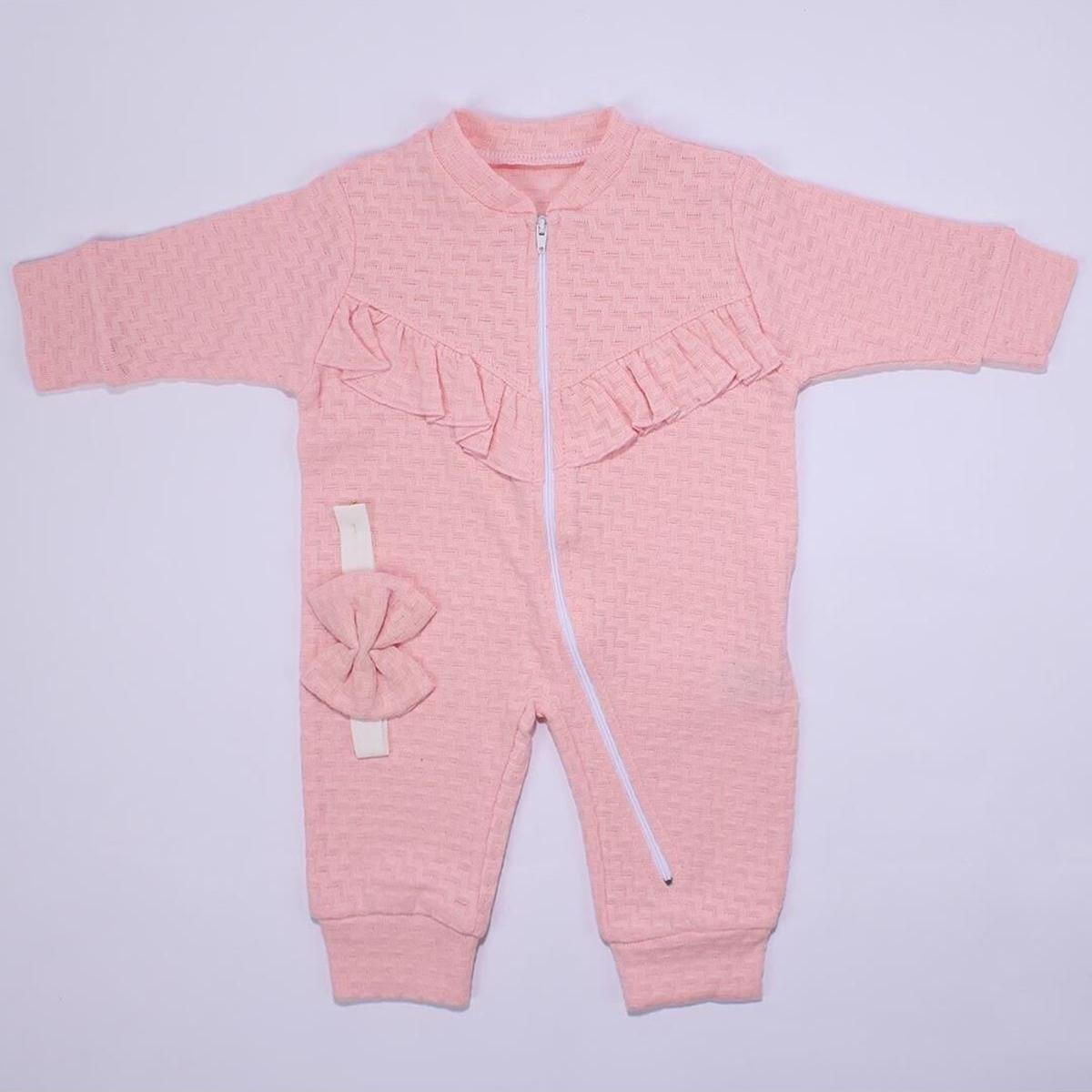 

Бандана с рюшами лосося для маленьких девочек, комбинезон на молнии