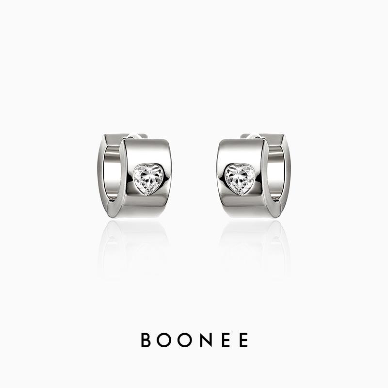 2025 European & American Luxury Zircon Love Hoop Earrings - Simple, Fashionable & Versatile Women's Jewelry