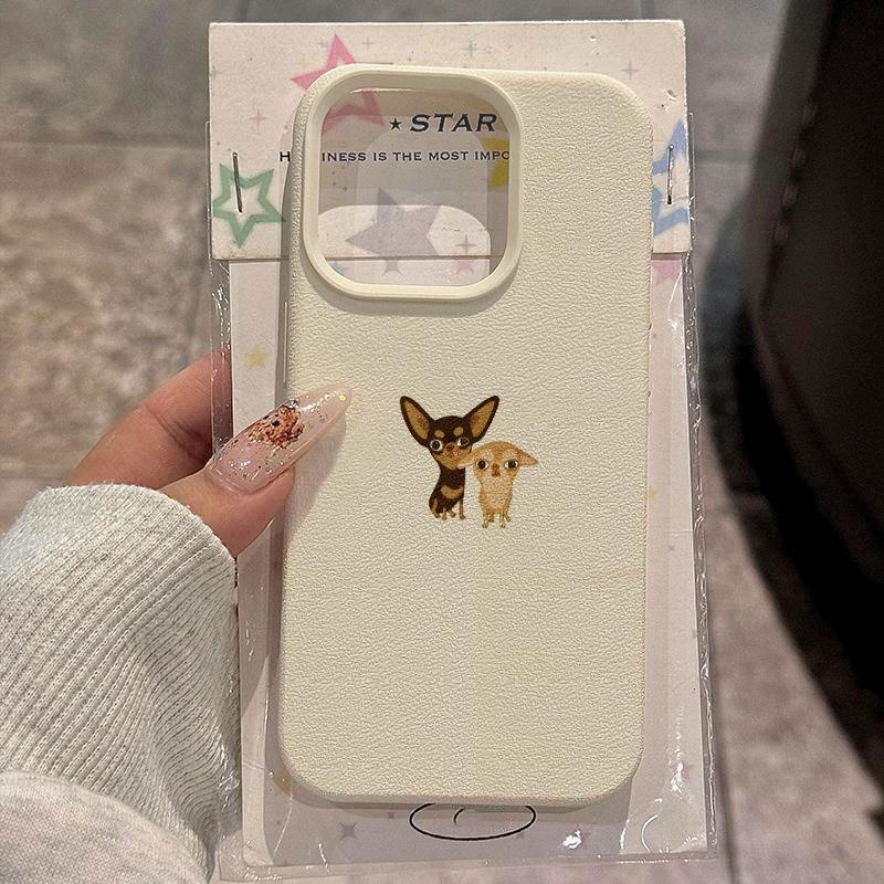 Cute Cartoon Chihuahua Puppy Print Phone Case For iPhone 17 16 15 14 11 12 13 Pro Max 17 Air X XR XS 14 15 Plus Shockproof Cover