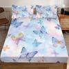 3Pc Dreamy Color Romantic Butterfly Print Coreless Bed Sheet Set Multiple Sizes Soft Comfortable Bed Cover Bedding Machine Washe