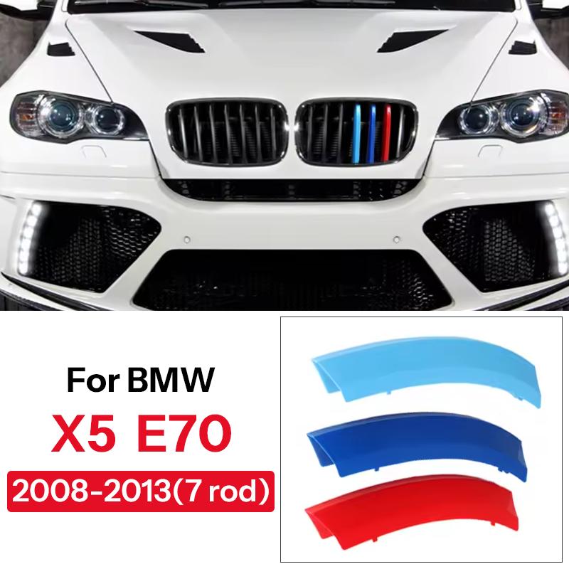 For BMW X1 X2 X3 X4 X5 X6 X7 E84 F48 F49 F39 E83 F25 G01 F26 G02 E70 F15 E53 G05 E71 E72 F16 G06 G07 3Pcs Car Grille Trim Strip