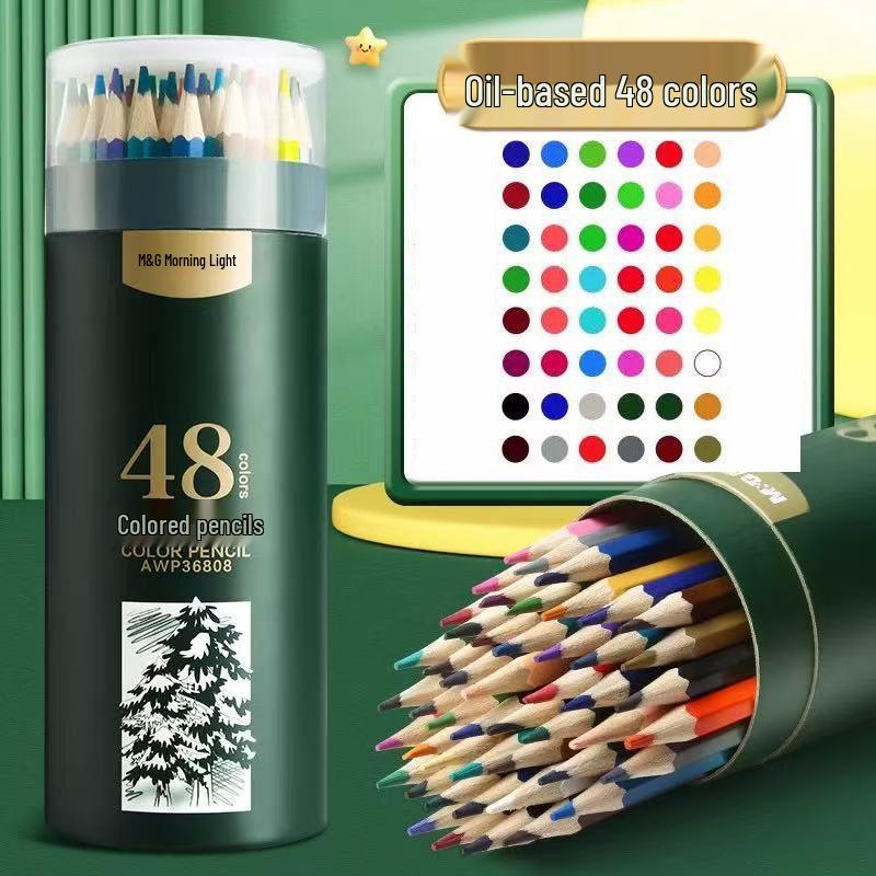 Morning Light Oil-Based & Water-Soluble Colored Pencils – 24 Erasable and 36 Hand-Painted Shades for Students