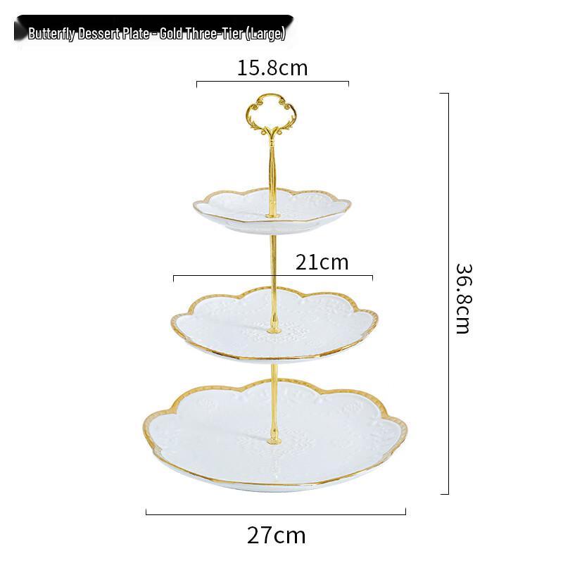Butterfly 3-Tier Ceramic Serving Platter