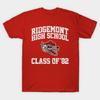 Men Black Print T-shirt Ridgemont High School Class Of 82 No-Cut Transfer Paper Print Cotton Tshirt