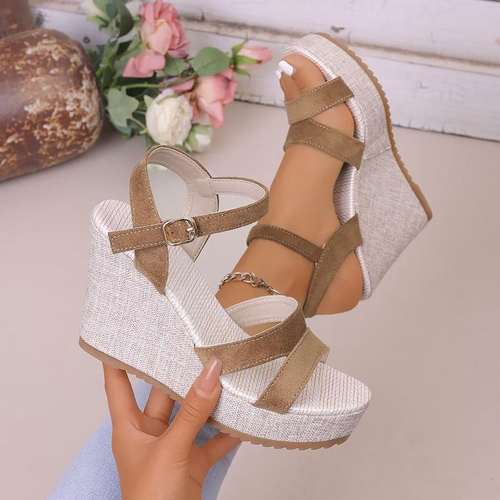 Women'S High Heels Platform Sandals With Colorful Woven Straps Sandal Elegant Temperament Dress Accessories Sandalias De TacóN