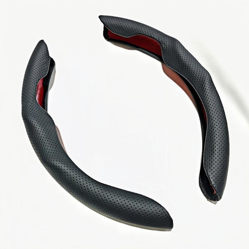 2Pcs Carbon Fiber Silicone Car Steering Wheel Cover Anti-Skid Booster Cover Accessories 38Cm Auto Deco Body Kit