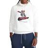 Polo Ralph Lauren Bear Ski Pattern Hooded Long Sleeve Fleece Sweatshirt Men Sweatshirt White MNPOKNI16821904-100