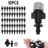 Atomizing Nozzle Misting Nozzles Black+Gray For 4mm/7mm Tube Garden Watering Irrigation Plastic 1.5~3KG Pressure