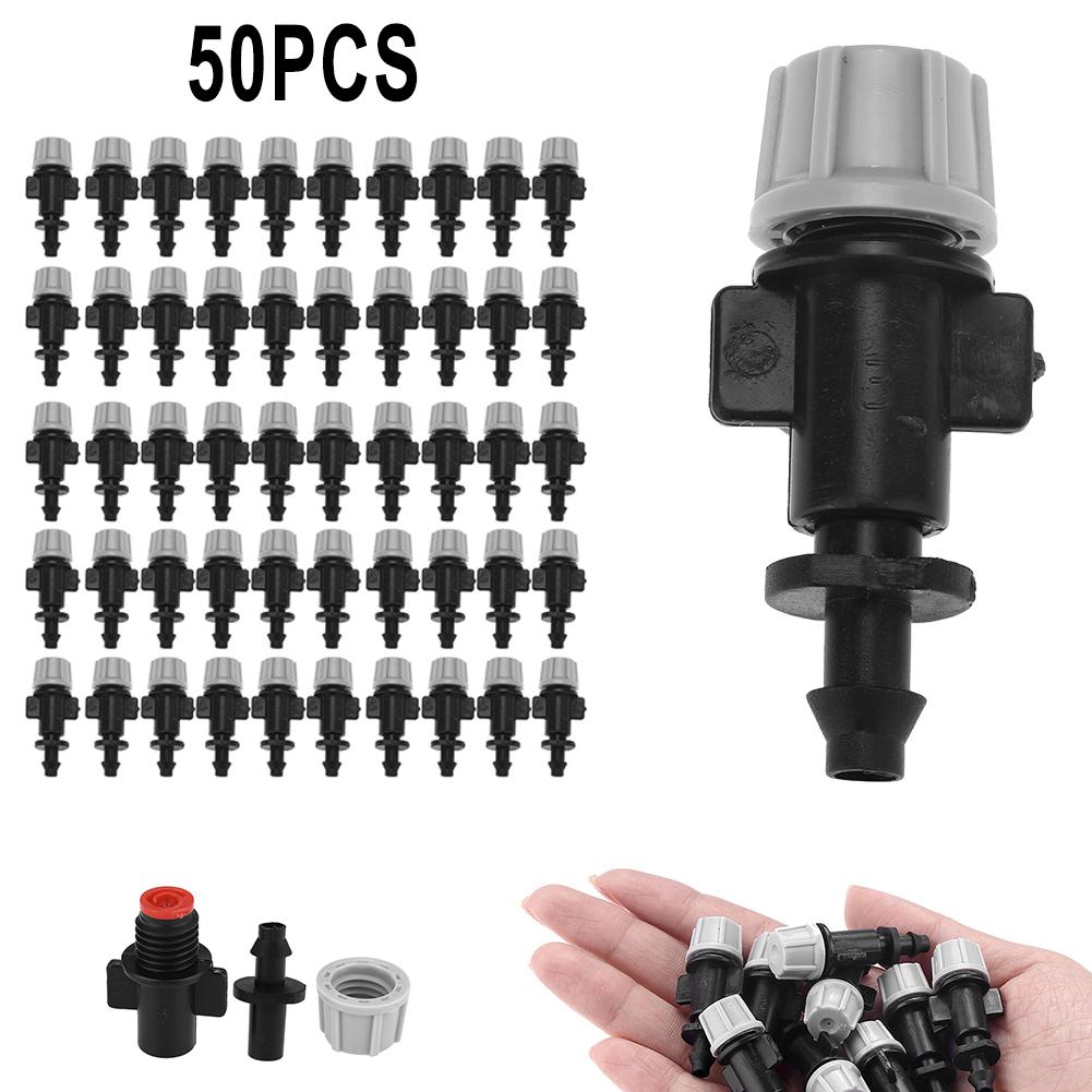 Atomizing Nozzle Misting Nozzles Black+Gray For 4mm/7mm Tube Garden Watering Irrigation Plastic 1.5~3KG Pressure