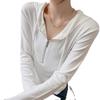 Women's Slim-Fit Cotton Zip-Up Hoodie - Stylish, Niche Design for Spring & Summer