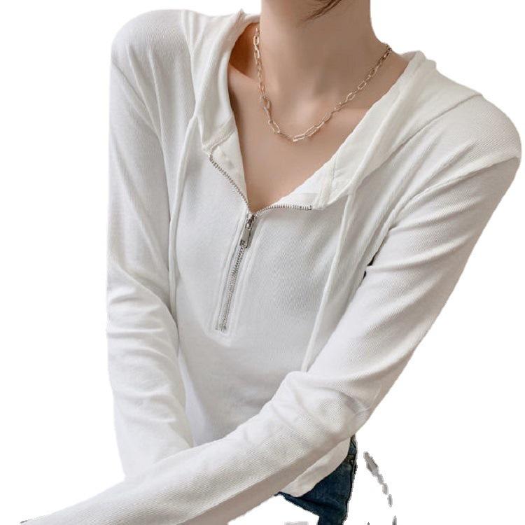 Women's Slim-Fit Cotton Zip-Up Hoodie - Stylish, Niche Design for Spring & Summer