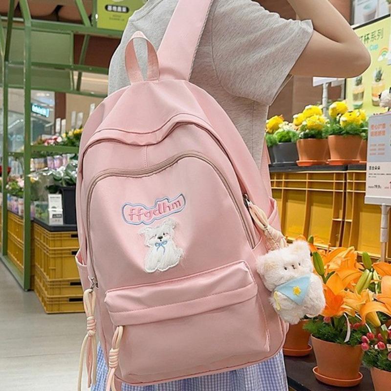 School bag new high value fresh sweet candy color backpack junior high school students lightweight travel backpack