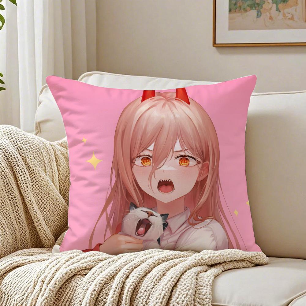 anime violent CChainsaw MMan Cushion Cover Pillowcase Antidustmite living Room Sofa Decor Cushion Room
