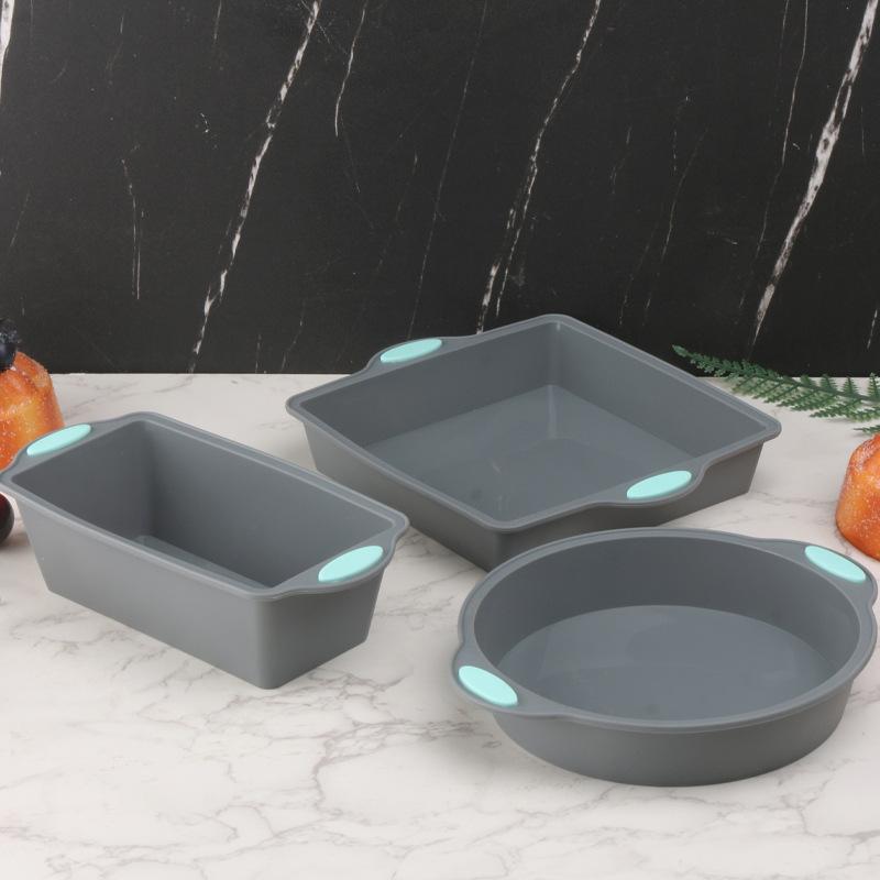 Silicone Round Cake Tray Non-Stick Silicone Baking Tray Set Food Grade Cake Mold With Metal Reinforced Frame For Oven Baking