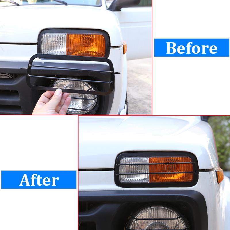 2pcs Stainless Steel Car Front Fog Light Cover Honeycomb Grille Grill Trim For LADA NIVA Auto External