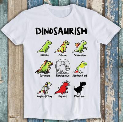 Dinosauri Cartoni Animati Arte Dinosauroidismo Realismo Divertente Regalo Maglietta T Shirt M1746