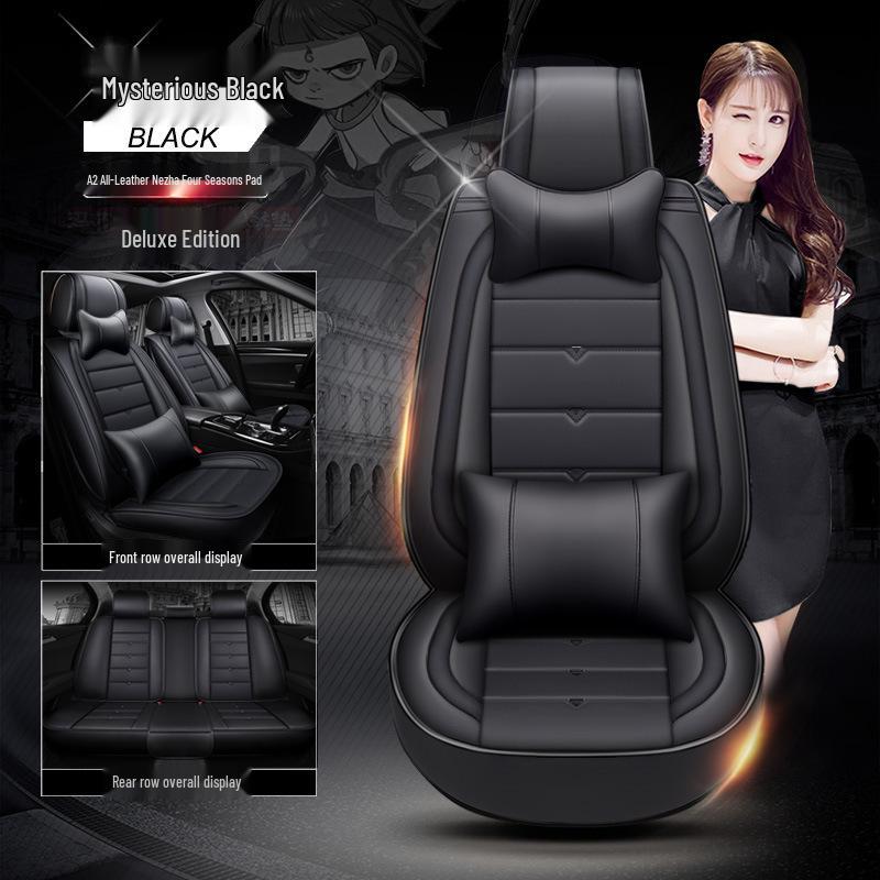 A2 Cartoon Full Leather Car Seat Cushion - New Devil Design