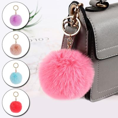 1PC Soft Key Chains Pendant Keychain Fur Ball Fur Fluffy Women Decoration Pendant Jewelry