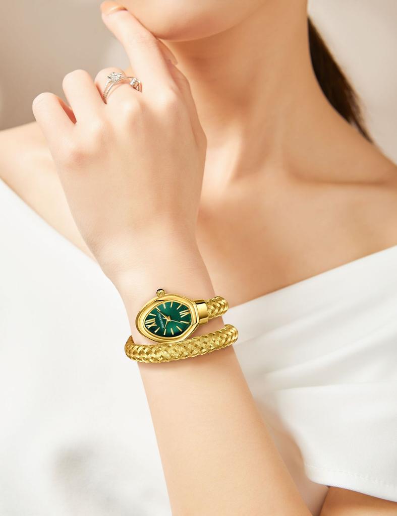 New Creative Snake Shape Women's Watches Luxury Quartz Fashion Ladies Bracelet Wristwatch Girls Gifts