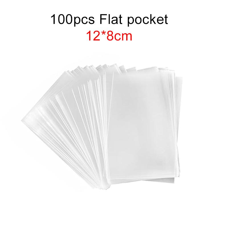 100pcs/set Lollipop Packaging Bag Set Paper Stick Flat Pocket Zip Ties DIY Household Kitchen Supplies Festival Gift Candy TMZ