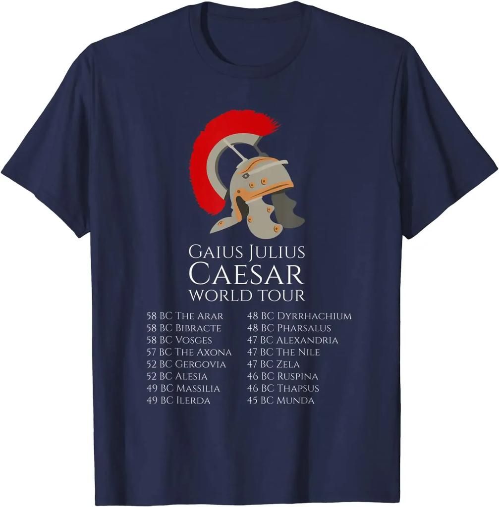 Ancient Roman Gaius Julius Caesar World Tour Legion Helmet TShirt Summer Cotton Short Sleeve ONeck Mens T Shirt New S3XL
