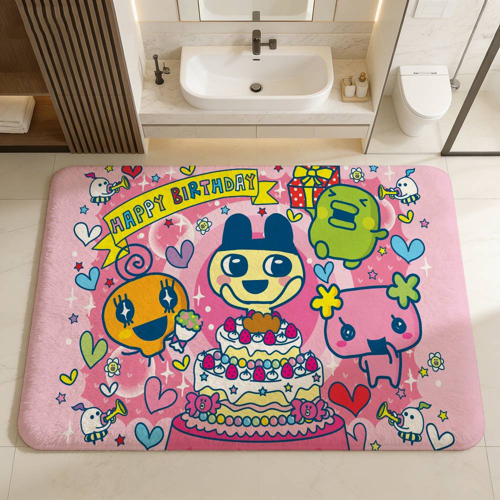 Tamagotchi Cut Friend Floor Mat INS Style Soft Bedroom Floor House Laundry Room Mat Anti-skid Household Carpets