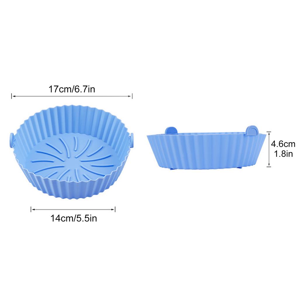 Fryer Silicone Liners Pot Non Stick Soft Easy to Clean Fryer Silicone Pot Bowl Oven Microwave Accessories Gray