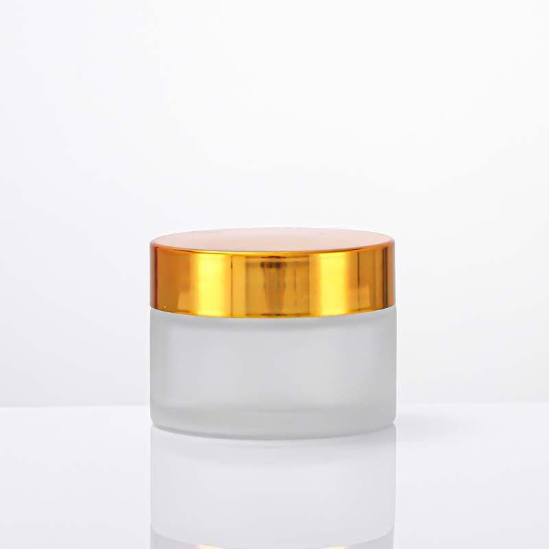 Frosted Glass Jars: 50g Face Cream, 30g Eye Cream, Mask Jar - Refillable Cosmetic Containers.