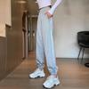 Women's Black Nine-Point Jogger Pants: Loose, Wide-Leg Design for Summer, Spring, and Autumn