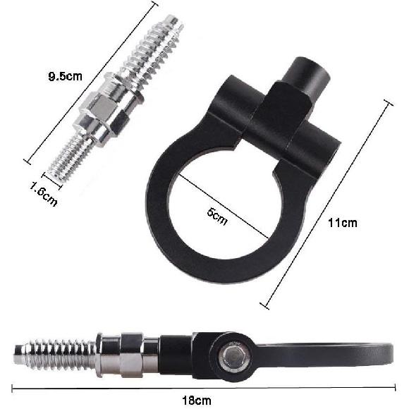 Universal Car Front Bumper Screw-on Tow Hook Aluminum 16mm Tow Hook Front Rear R