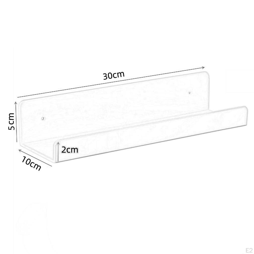 2 Pieces Acrylic Floating Wall Shelves Mounted Bookshelves for Kids, Organizer, Ledge