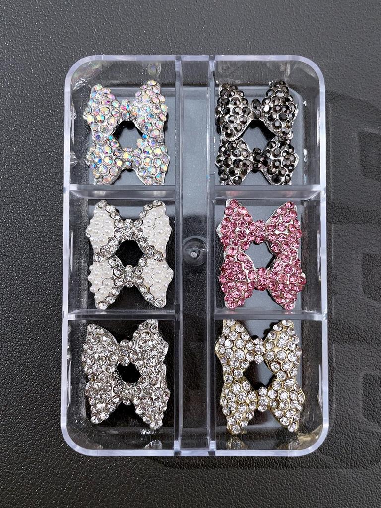12pcs Glitter Bow Nail Art Decoration Supplies - Nail Art Jewelry Women's Nail Art Decoration Supplies Show the Charm of Women's Nail Art