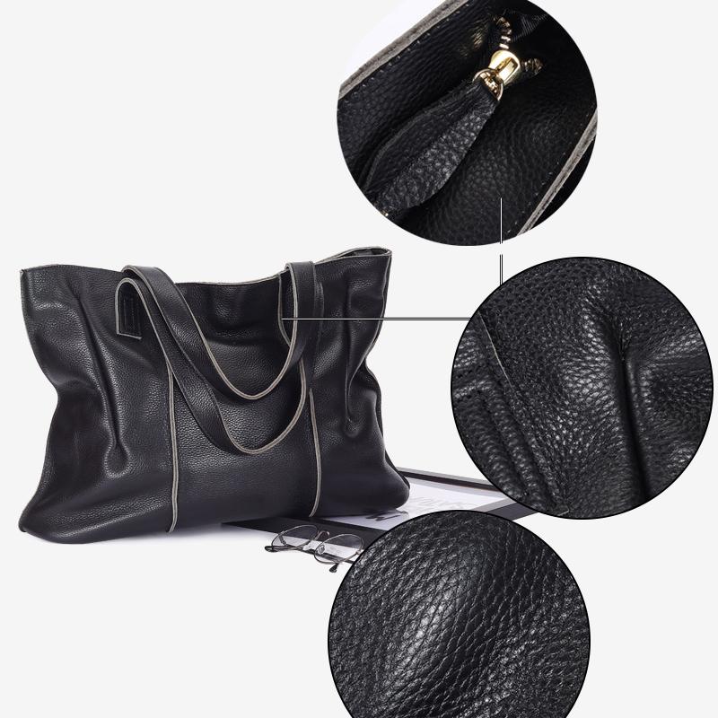 Damen Luxus Designer Natürliches Rindsleder Weiche Handtasche Weiblich Mode Schultertasche Damen Rindsleder Große Kapazität Tragetasche