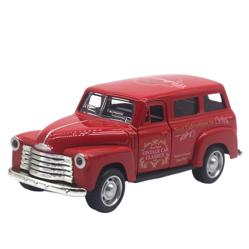 1/32 Металлическая модель школьного автобуса Chevrolet Классический винтажный автомобиль Модель-симулятор Школьный автобус Детская игрушка красный