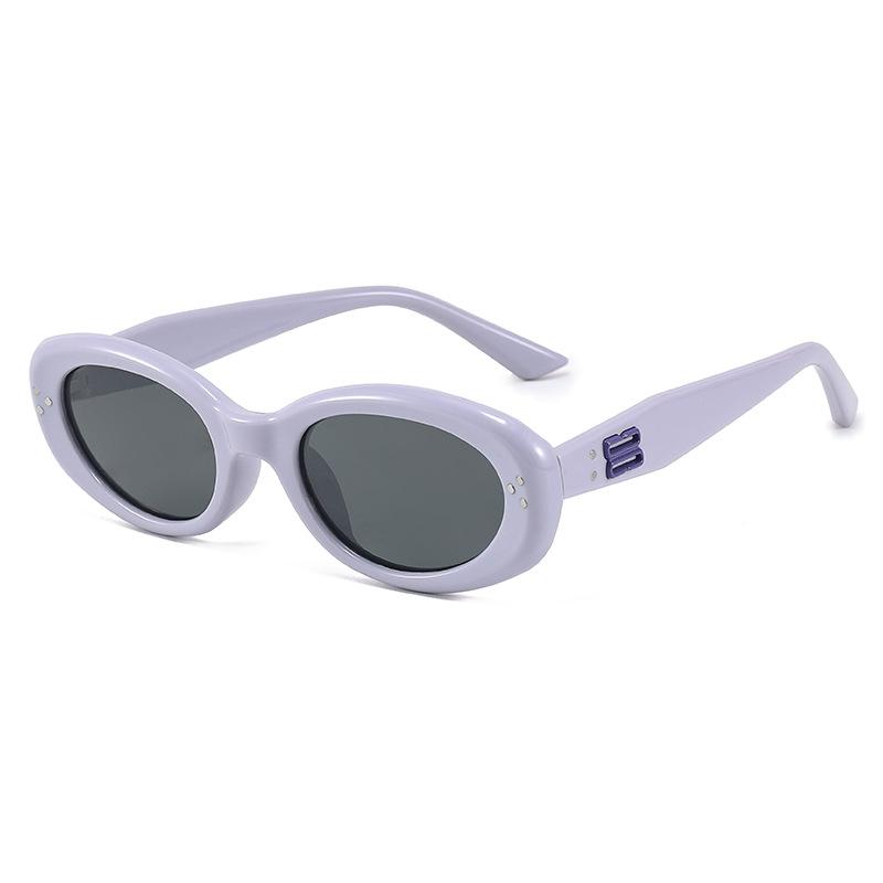

Full Oval Childrens Frame Design Sunglasses Summer Outdoor Uv Protection Gray Purple