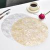 1pc Round Flower Petal Placemat Transparent PVC Waterproof and Heat-insulating PP Printed High-end Dining Table Decoration Mat
