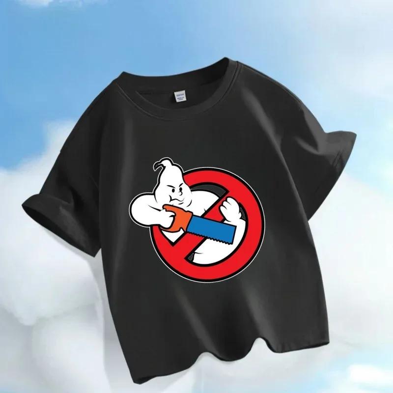 2026 Ghostbusters Daredevil Childrens Comic Game Cartoon Print Boys and Girls Sportswear Casual Shirts Summer Shirts