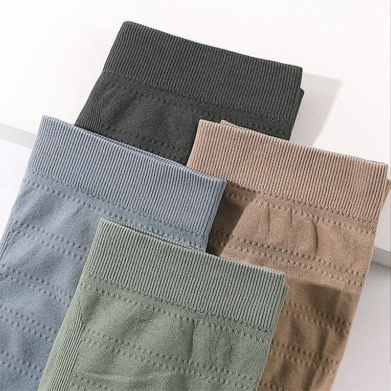 4-paks herreundertøy Sømløs boksershorts med midt midje, naken U-konveks pustende, komfortabelt undertøy i stor størrelse